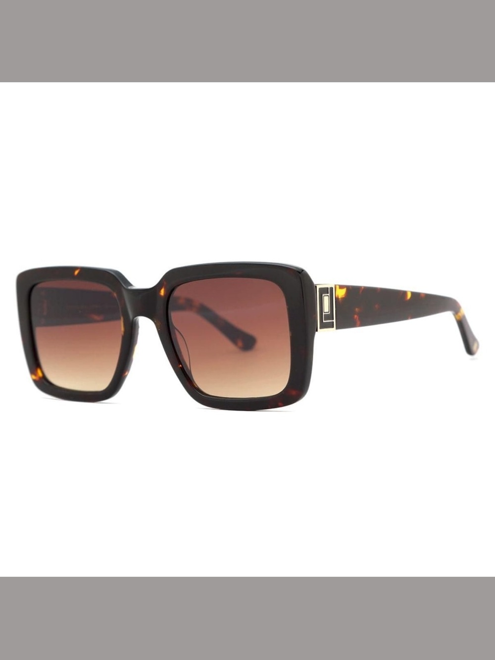 Carolina Lemke Tortoiseshell Square Sunglasses with Gradient Brown Lenses